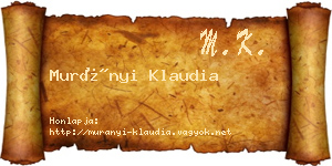 Murányi Klaudia névjegykártya